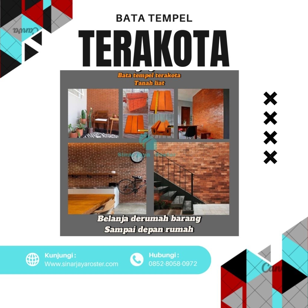bata tempel terakota/ bata expose dinding rumah