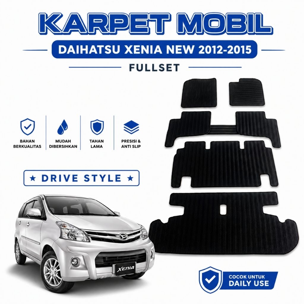 Karpet Karet Matras Mobil Xenia 2012-2013-2014 Fullset/Karpet Lantai Mobil Xenia All New Xenia