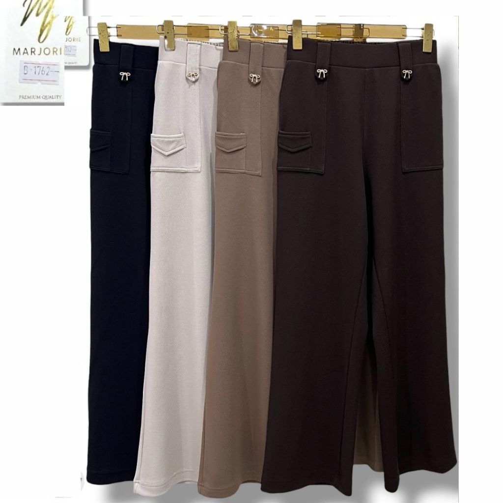 Celana MJ Marjorie Denim Twill Kulot Wanita Kerja Daily Casual