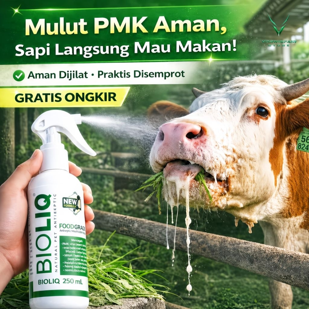 BIOLIQ 250ml Meyembuhkan PMK Penyakit Mulut & Kuku Sapi