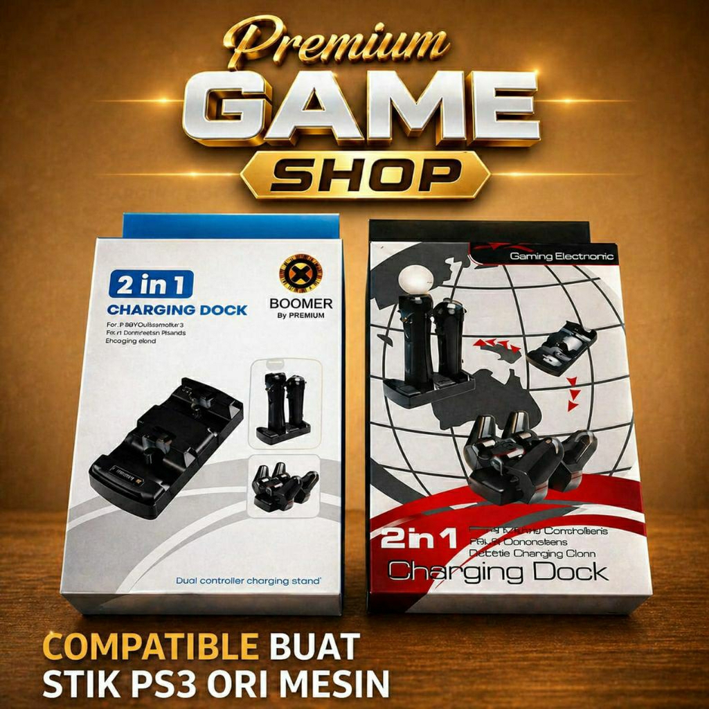 Charger Docking Stik PS3 Ori mesin 2in1