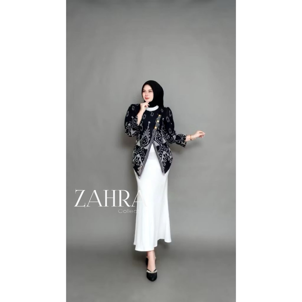 ZAHRA BATIK TENUN ATASAN WANITA JANGGAN MODEL KEBAYA BATIK TENUN MODERN
