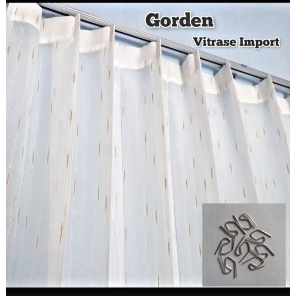 vitrase gordeng daleman motif bintik gold & silver vitrase import premium