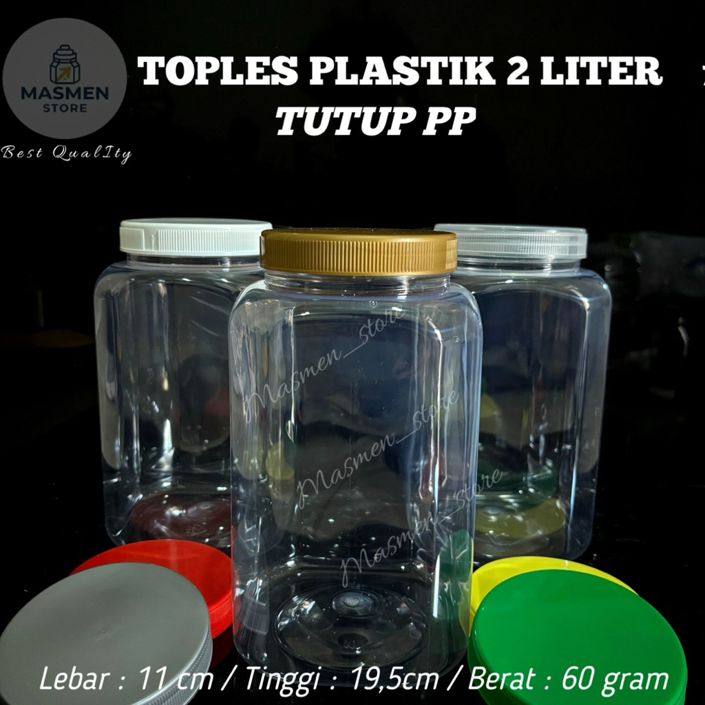 TOPLES 2 LITER KOTAK - TOPLES KUE 2 LITER - TOPLES PLASTIK 2 LITER + TUTUP