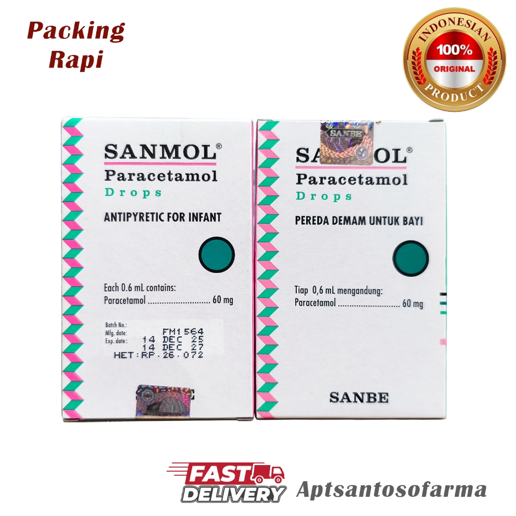 Sanmol Drops Bayi 15ml Original BPOM | Obat Demam Bayi Paracetamol