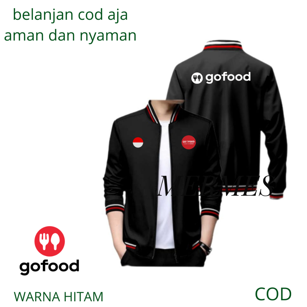 Jaket Ojol GoFood Terbaru,, Jaket Motor Online GoFood Waterproof