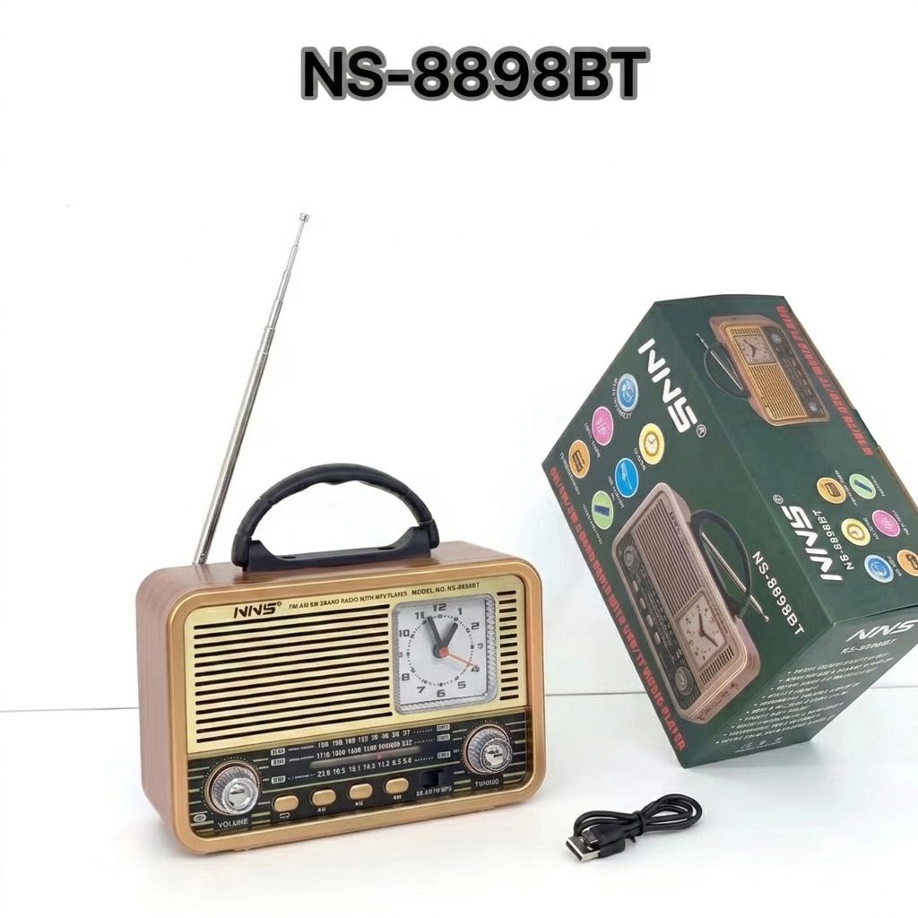 RADIO BLUETOOTH MP3 NNS JAM ASLI BISA RADIO DAN MP3 COCOK DITARUH DI MOBIL SPEAKER