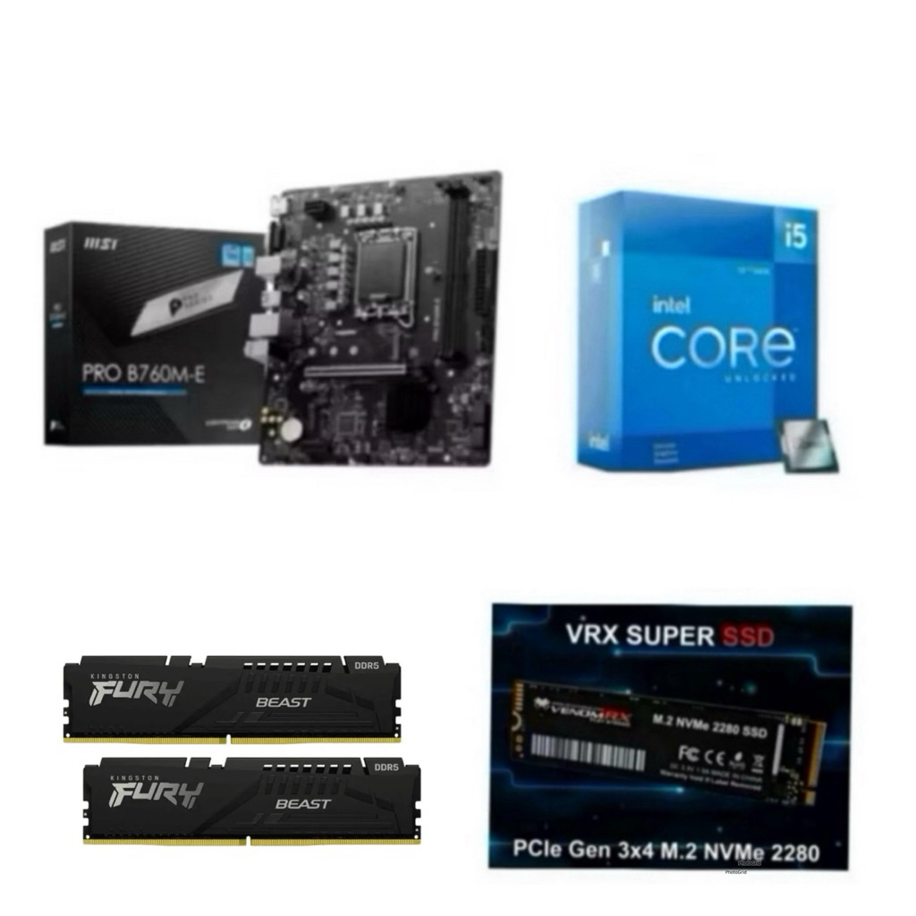 Paket Processor Intel Core i5 12400 / i5 12400F Gen 12 LGA 1700 RAM DDR5 16GB B760