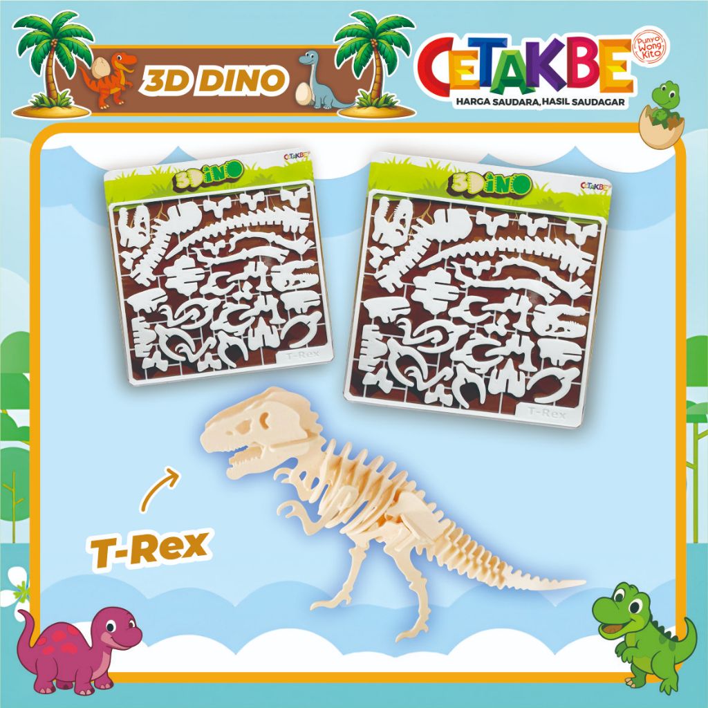 3D DINO | PUZZLE DINOSAURUS | PUZZLE EDUKASI MAINAN ANAK DINOSAURUS