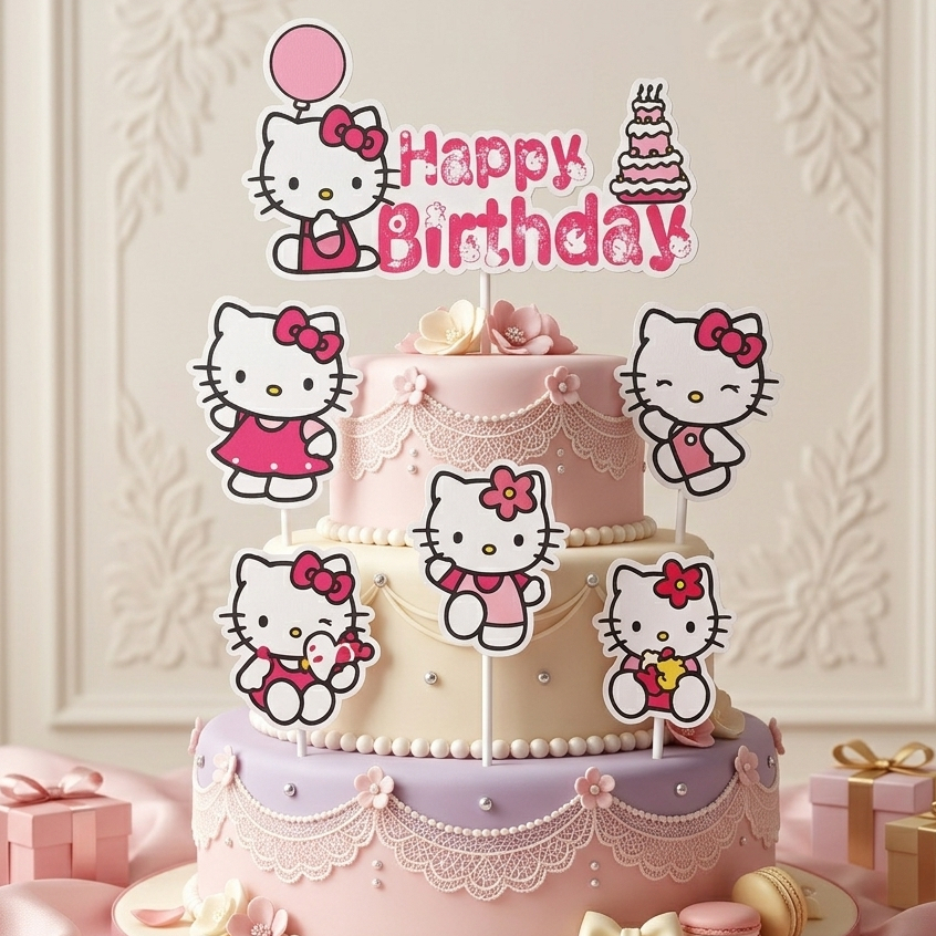 Cake Topper Happy Birthday Hello Kitty