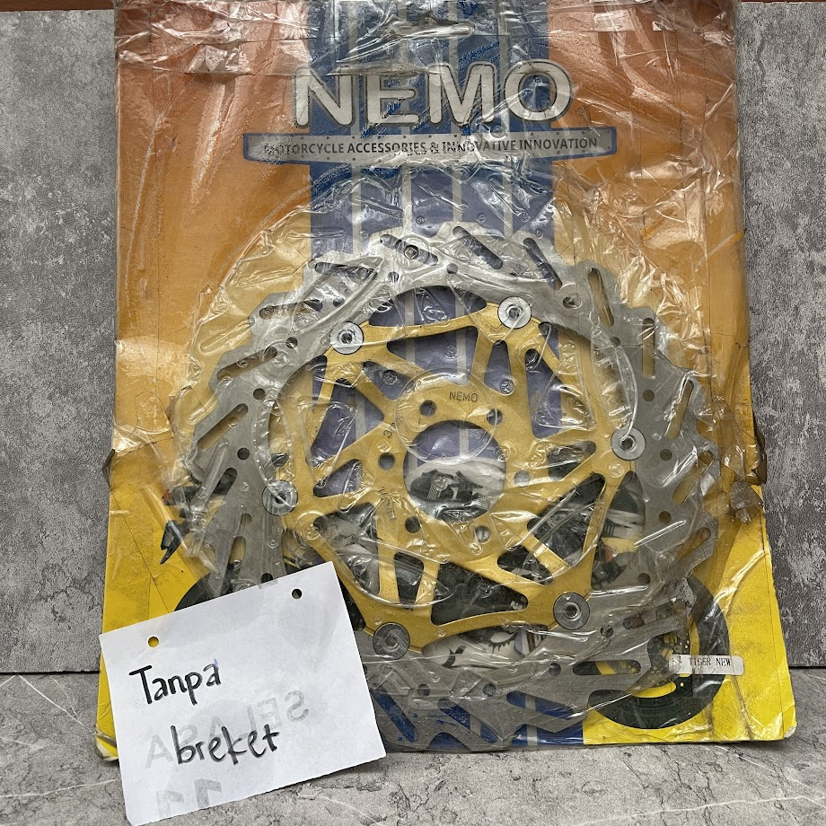Piringan Cakram Nemo TIger Revo Kembang New Silver lis Gold Lubang 6 alumunium Tanpa Bracket
