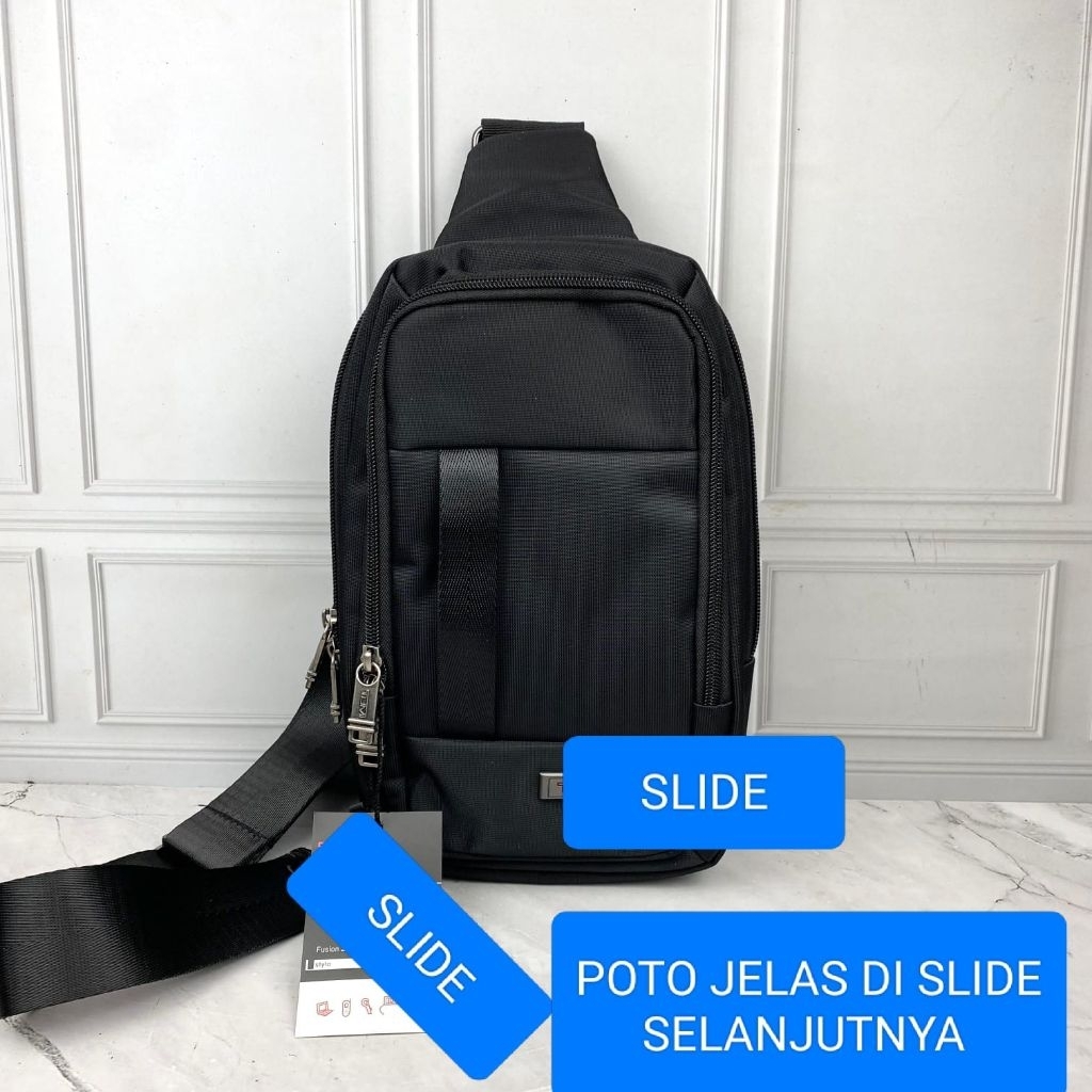 TAS SLINGBAG BODYBAG BRANDED PRIA T'M 51002 BLACK KANVAS IMPORT
