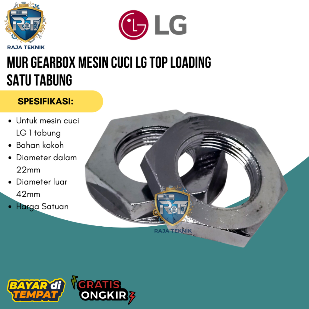 Mur Gearbox Mesin Cuci LG Top Loading Satu Tabung