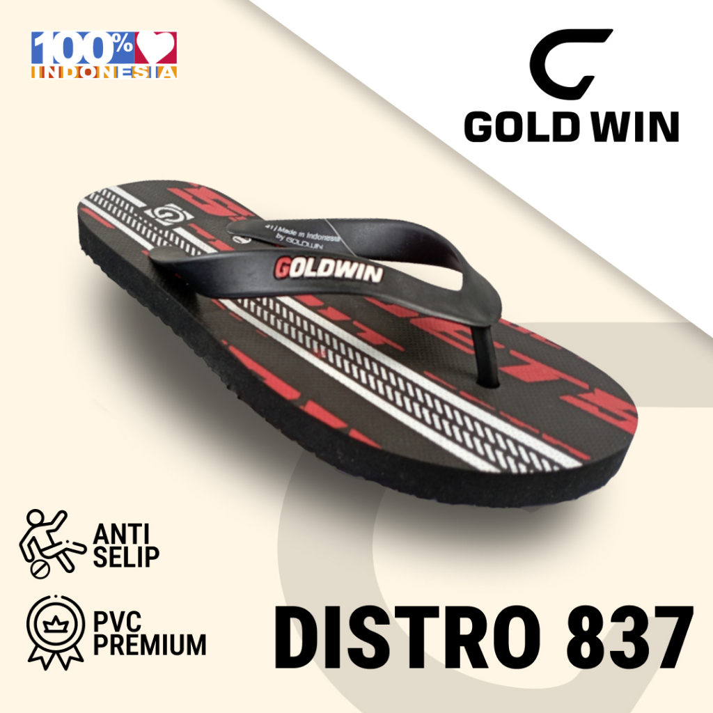 Sandal Jepit GOLDWIN DISTRO 837 Merah – Anti Slip Premium Size 38–42