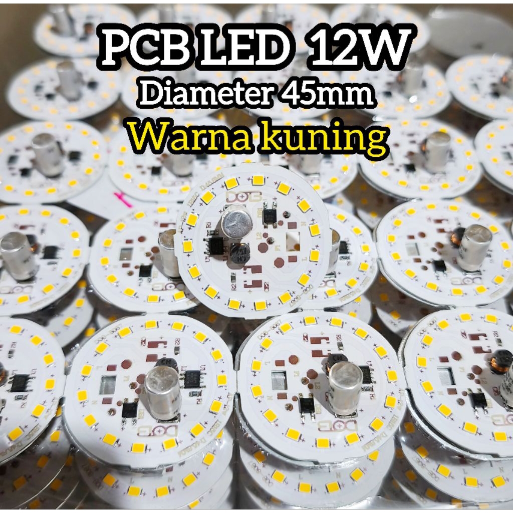 PCB LED 12W Cahaya Kuning lampu AC