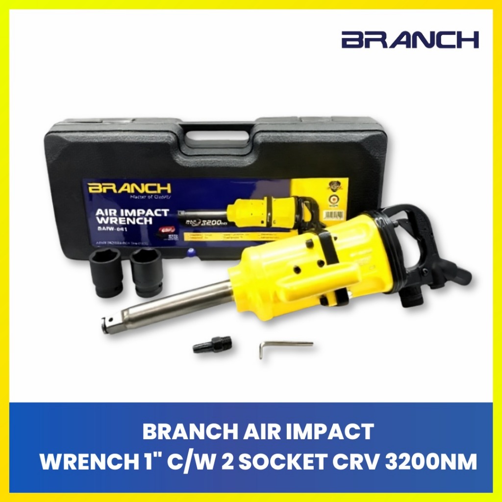 Branch Impact Angin 1 Inch Torsi 3200NM Kunci Sok Angin Truk Tronton