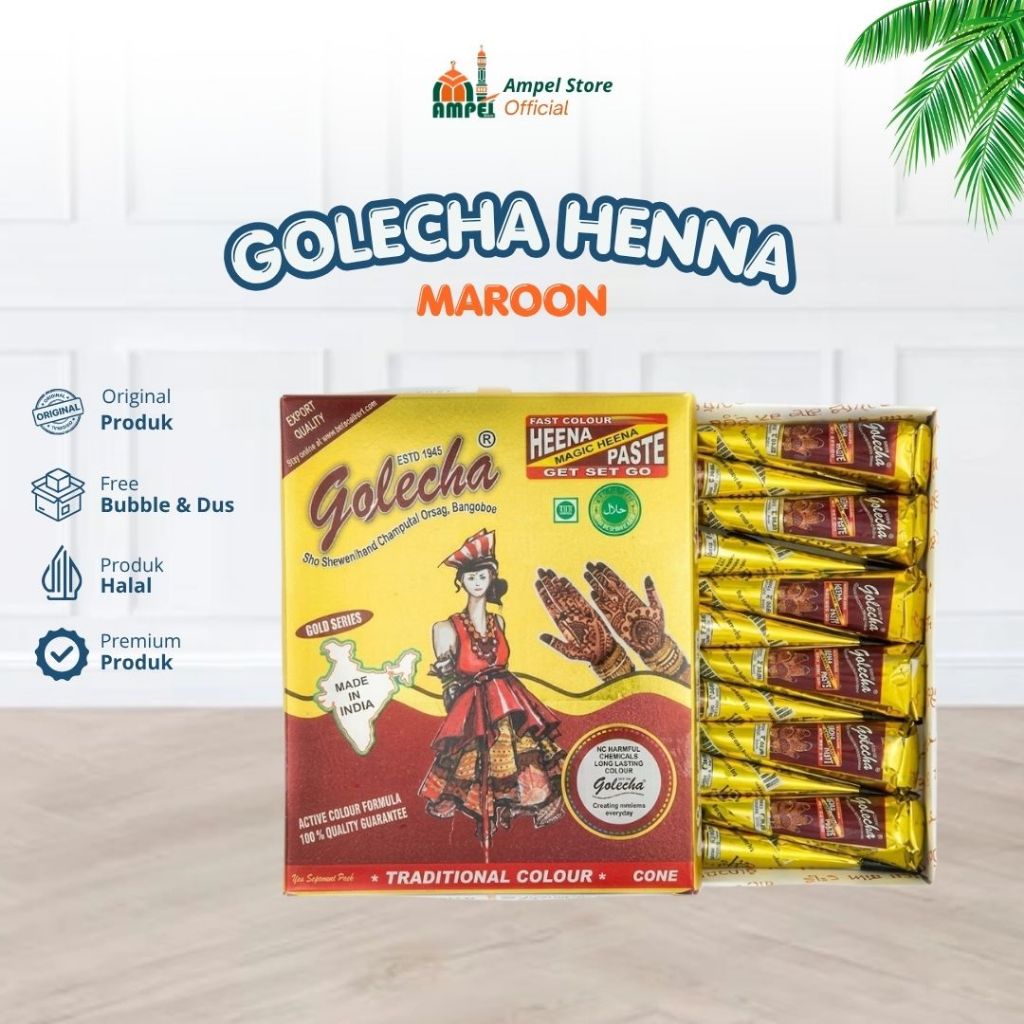 Henna Golecha Maroon Min Order 6 Pcs Henna Neha Halal Sah Untuk Sholat