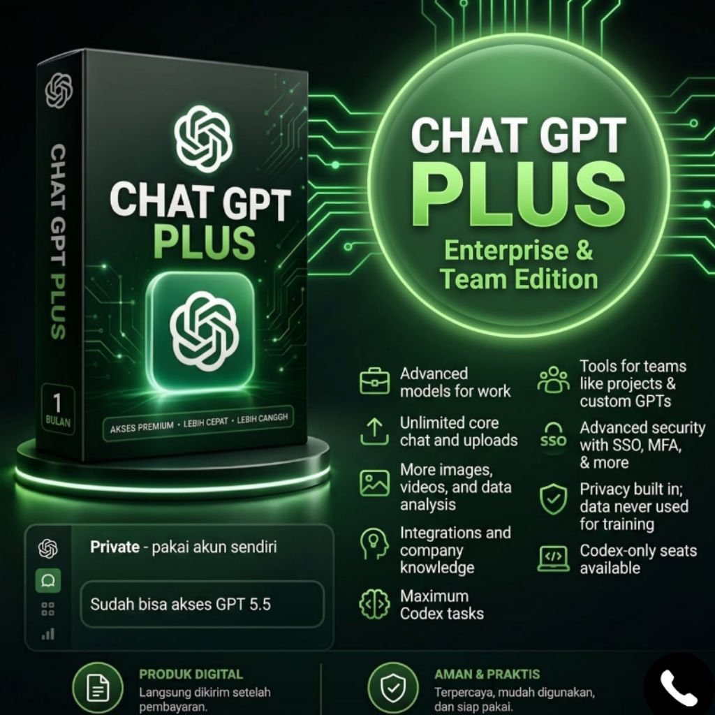 PROMO VOUCHER CHAT AI GPT PLUS/BUISSINES BERGARANSI