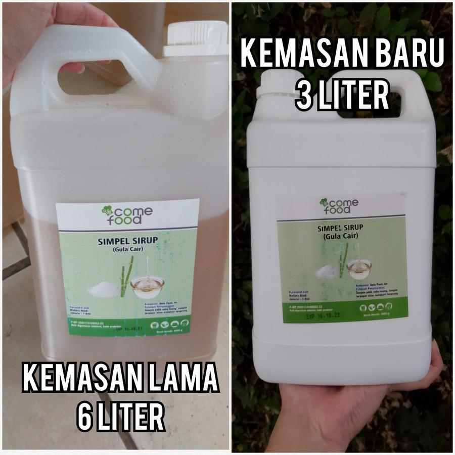 COME FOOD SIMPEL SIRUP GULA CAIR 3000gr SIMPEL SIRUP GULA CAIR 3LITER