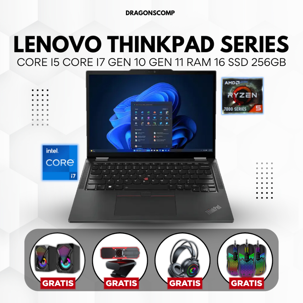 Laptop Lenovo Thinkpad Core i5 Core i7 Gen 10 Gen 11 RAM 16 SSD 256GB Thinkpad AMD Ryzen 7 - Laptop 