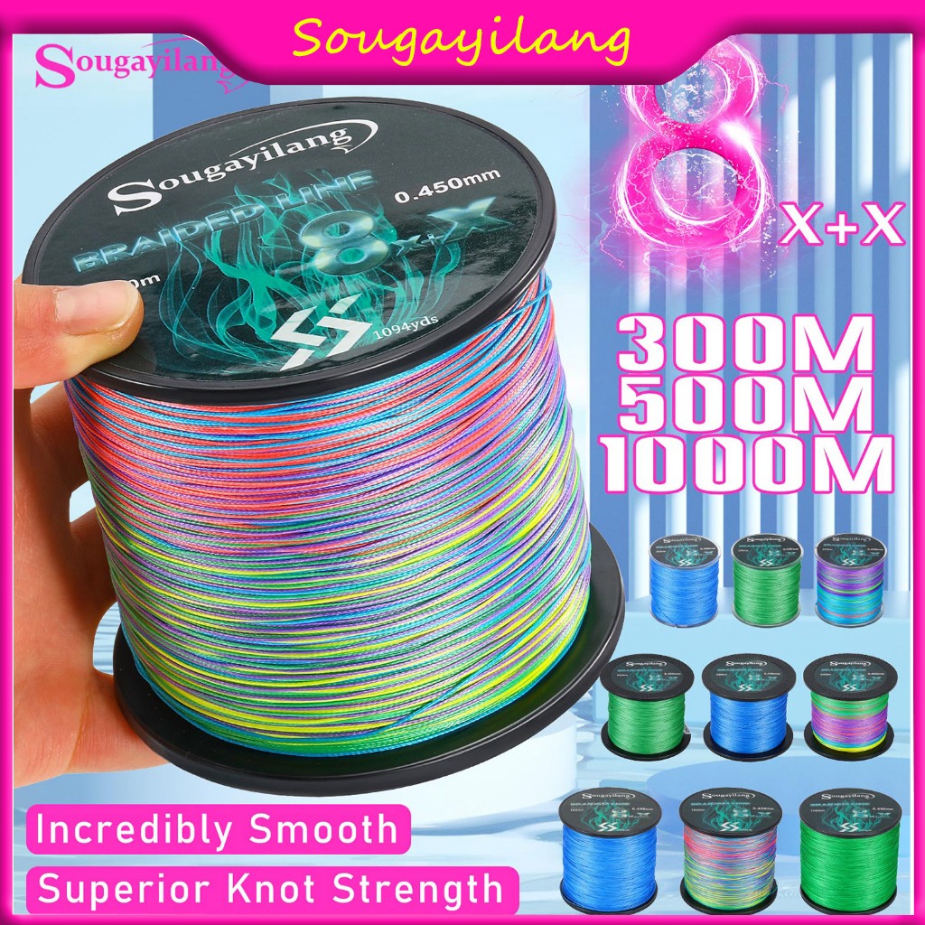 Sougayilang Tali Pancing Jalinan PE Sembilan Untai Super Kuat (300/500M/1000M)