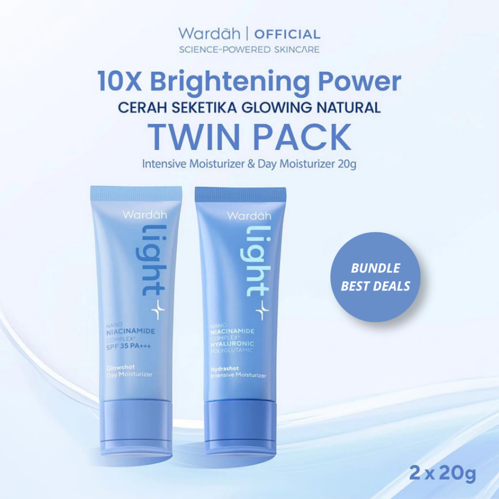 [TWINPACK] Light+ by Wardah Hydrashot Intensive Moisturizer, Glowshot Day Moisturizer | Cream Lighte