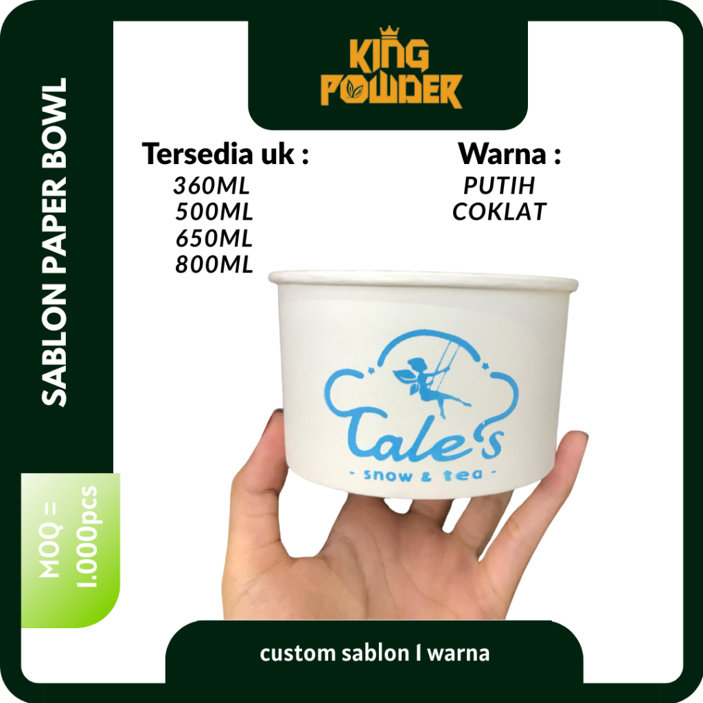 Sablon Paper Bowl | Custom Sablon Paper Bowl 360ml, 500ml, 650ml, 800ml