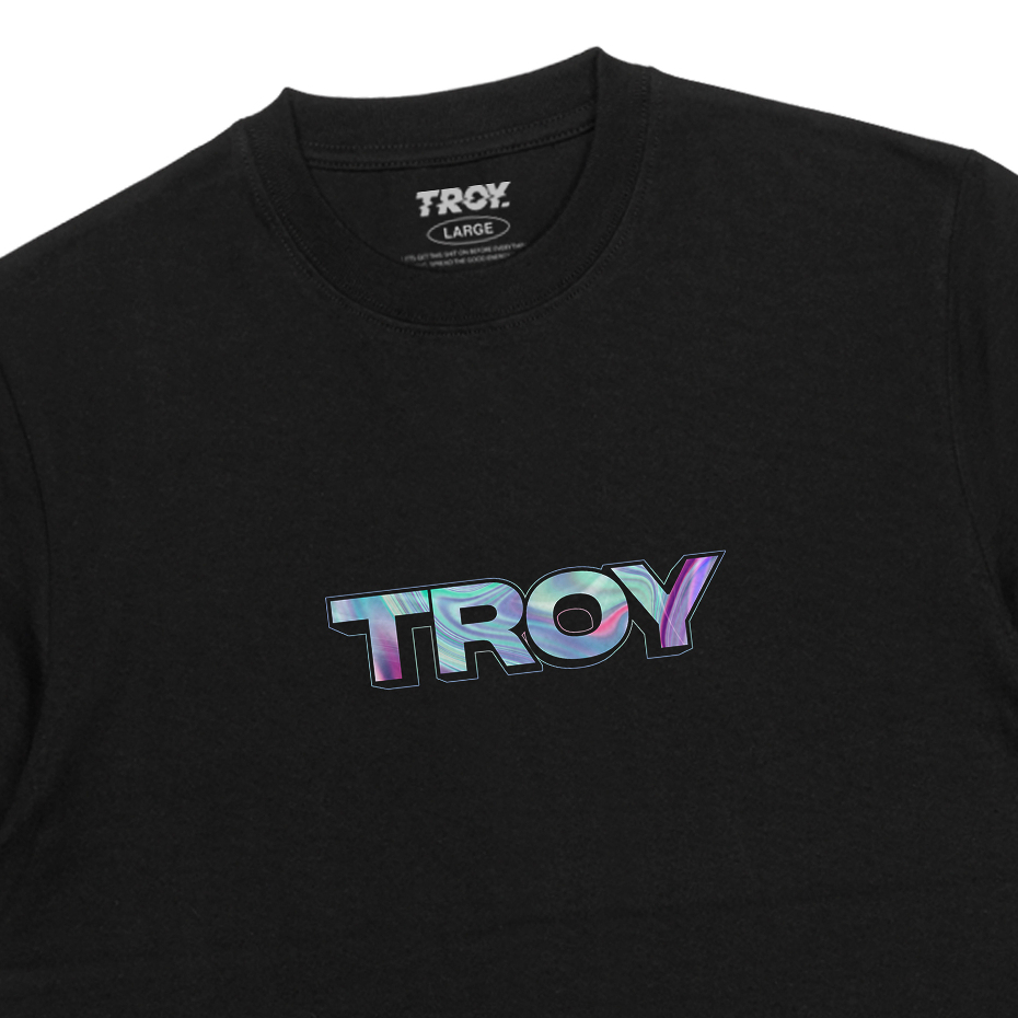 Troy Company Kaos Pria Lengan Pendek Hitam - Marble Tshirt Black MTD 3597