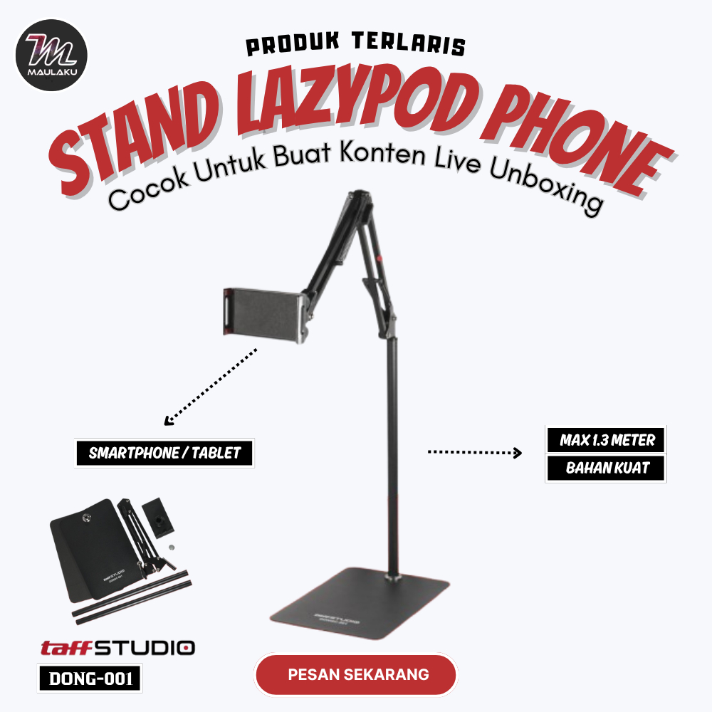 Lazypod Smartphone Tablet Stand Bracket Long Arm Adjustable 360 Degree 140 cm