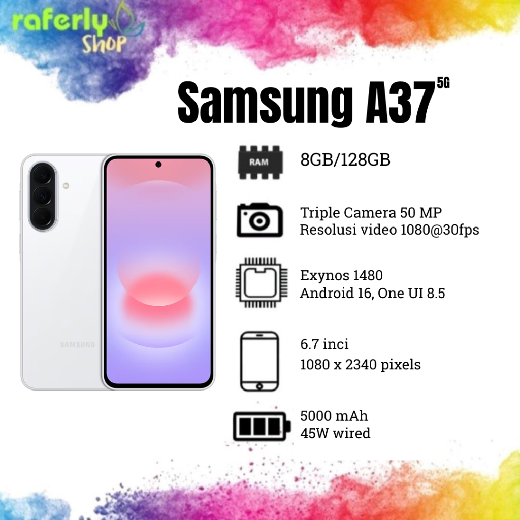 Samsung Galaxy A37 5G 8/128GB  | Hp AI | IP68 | 5000 mAh