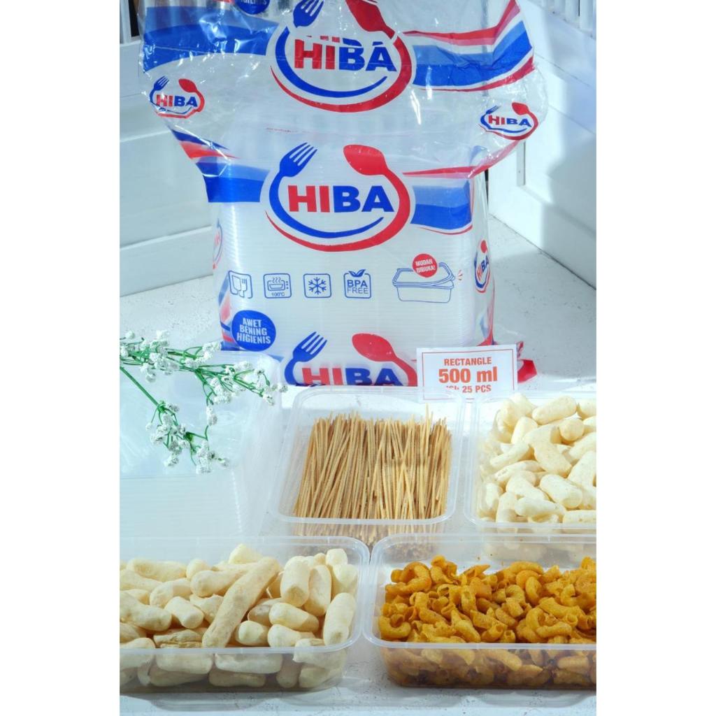 Kotak makan plastik  Thinwall HIBA Rectangle 500ML Termurah