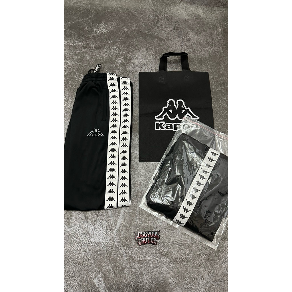 official original trackpants kappa new black white