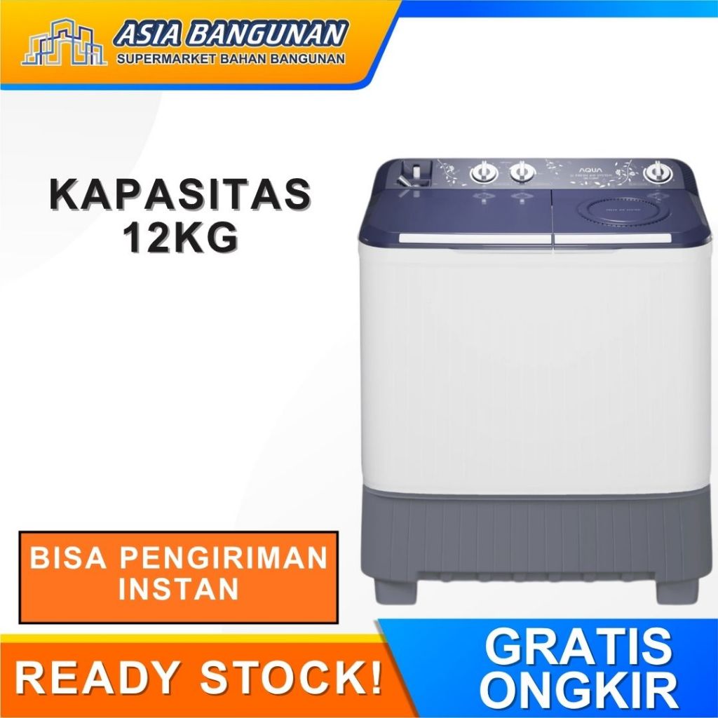 Aqua Mesin Cuci 2 Tabung 12Kg - 1230HT