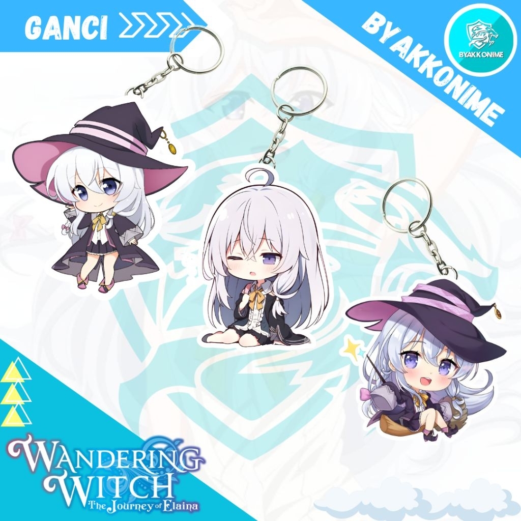 Keychain Acrylic Anime Majo No TabiTabi - Elaina Ganci Anime Akrilik