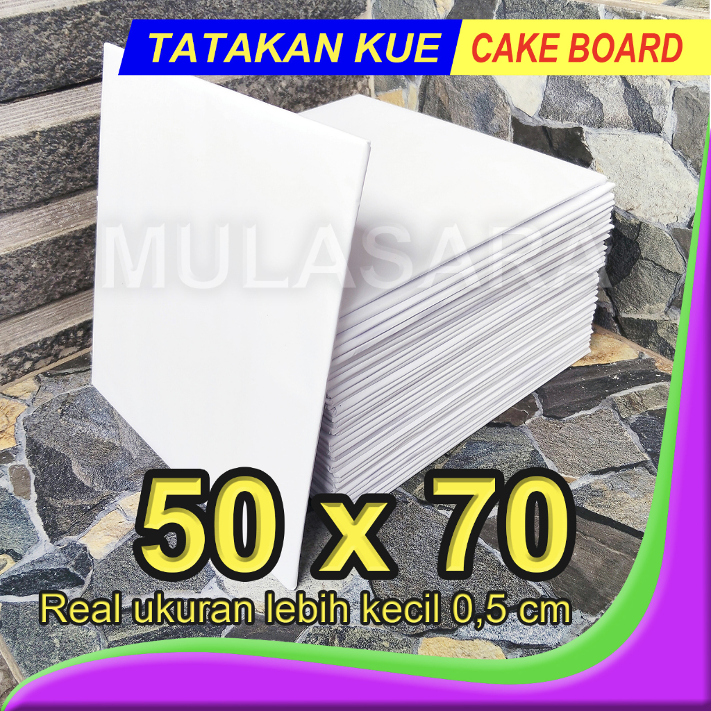 Tatakan Kue 50x70 Putih ± 6 mm / Cake Board / Alas Kue Ulang Tahun / Alas Roti Buaya