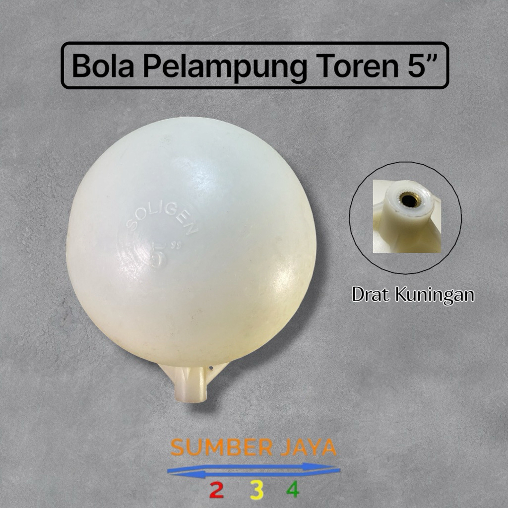 Bola Pelampung Toren 5" Putih Bak Air Tandon Drat Kuningan