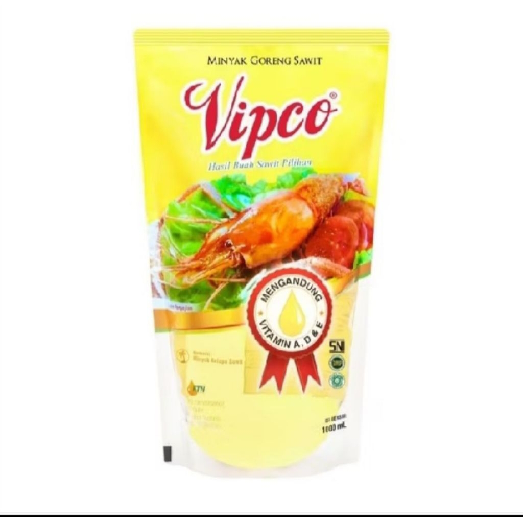 Minyak Vipco Kemasan 1 Liter vipco Pouh Refil Termurah