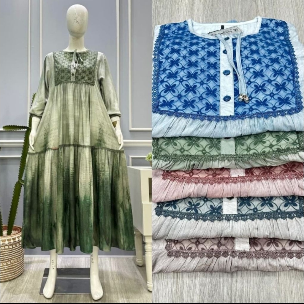 MIDI dress motif renda by salvina.ys ori