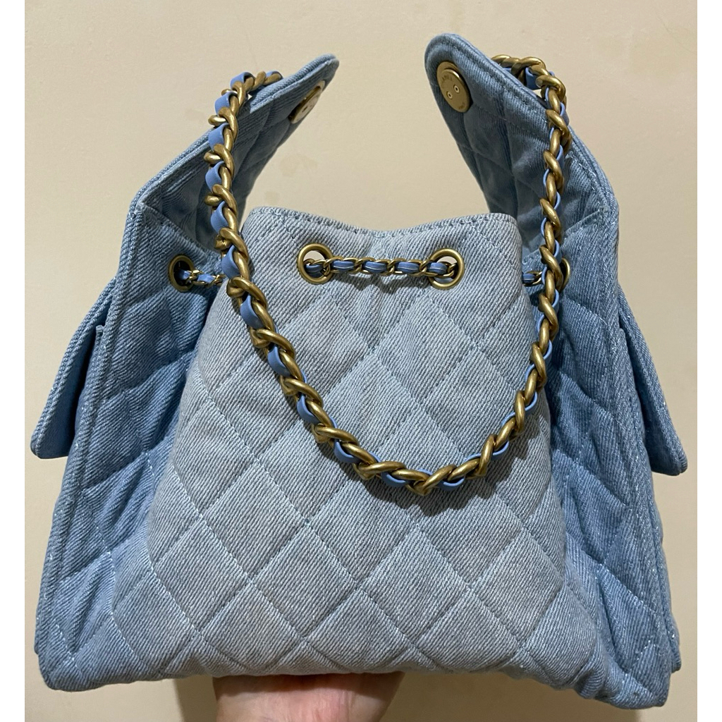 sling bag chanel c25 c19 denim | preloved |
