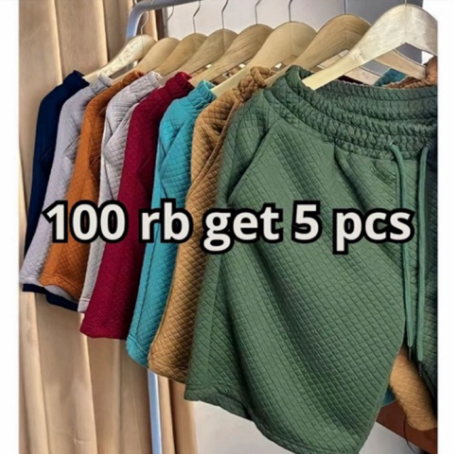 (PROMO PAKET HEMAT 5pcs) Celana Pendek Boardshort Comfy 100ribu 5pcs Celana Diamond Knitt Pria Wanit