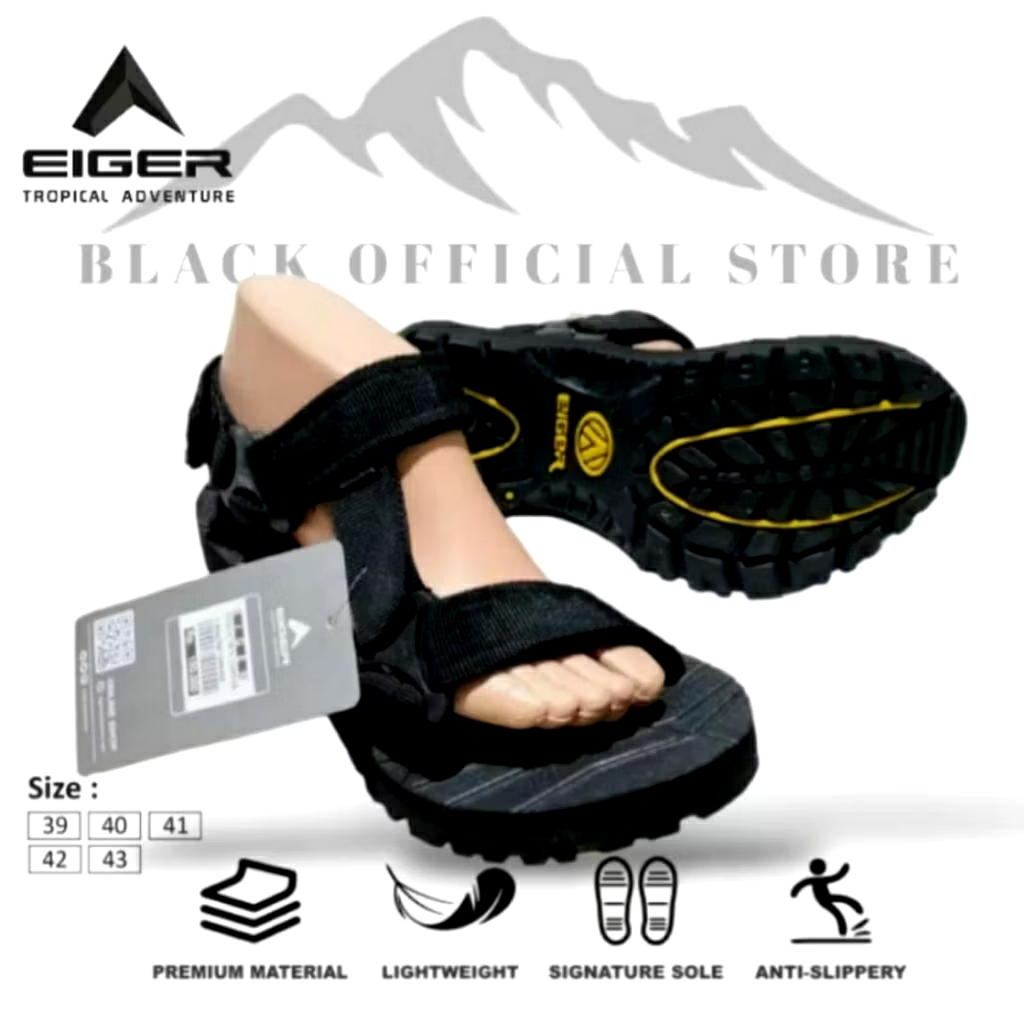 ORIGINAL - SANDAL EIGER1998 GUNUNG PRIA HITAM CASUAL