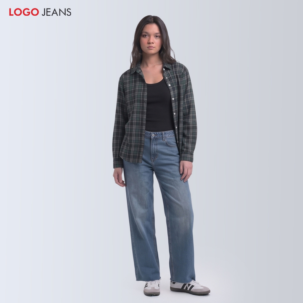 Logo Jeans - Kemeja Wanita Flanel Jenna 24894L5HB