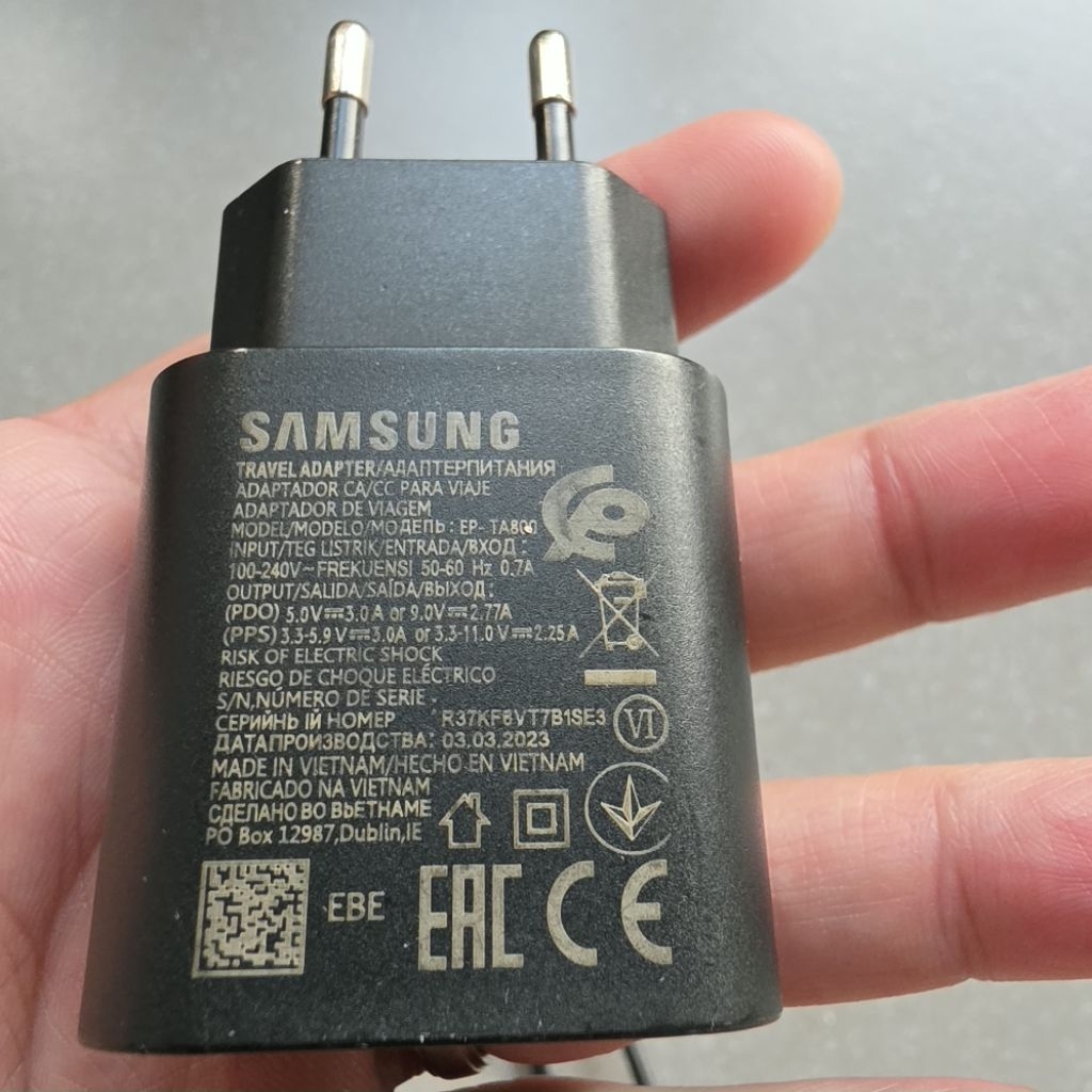 Charger SAMSUNG 25 Watt Black Original EP TA800
