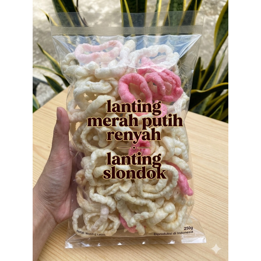 slondok merah putih renyah per 250gr/lanting bulat renyah empuk