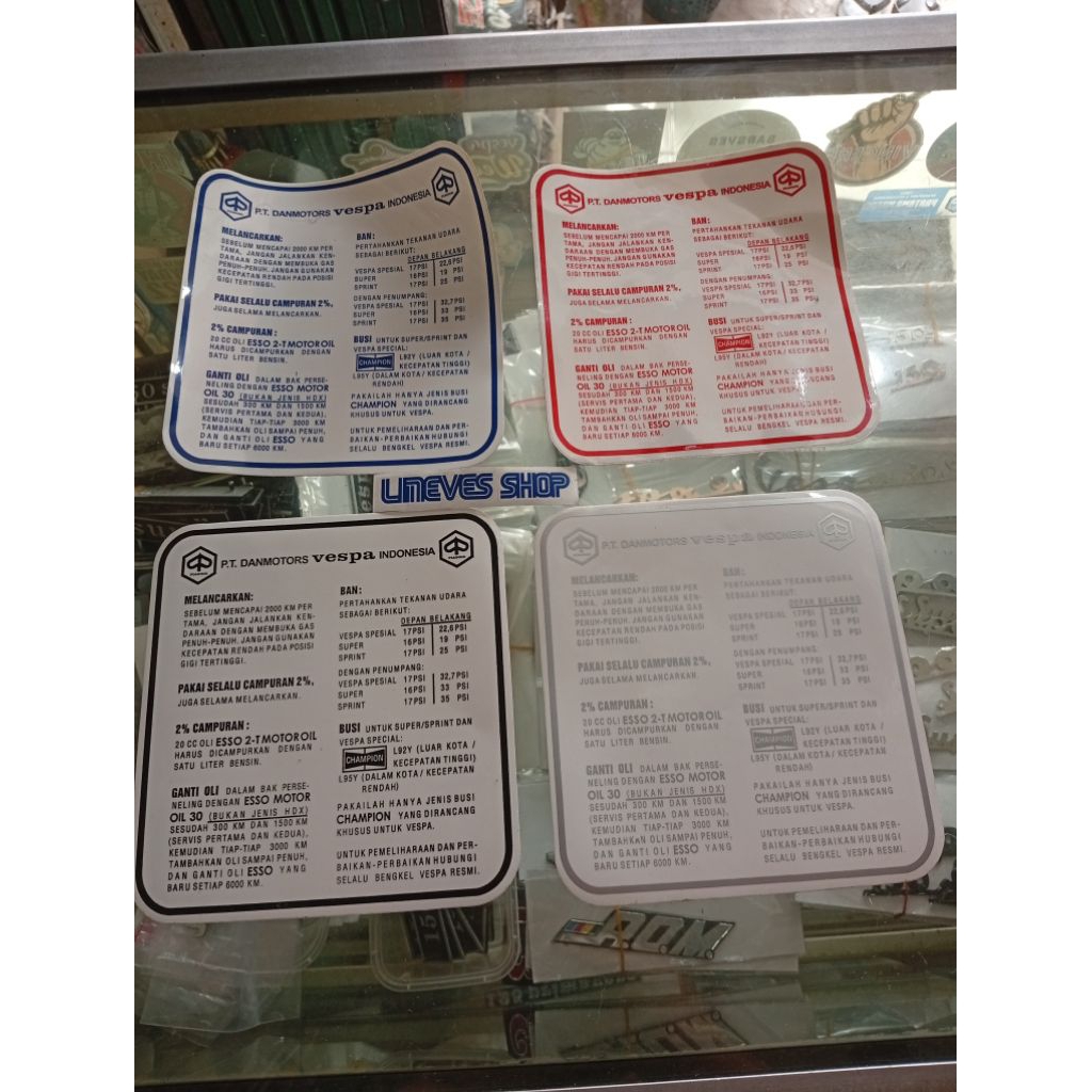 Stiker Air Running In PT Danmotor Vespa Indonesia Vespa Super Sprint PTS Special