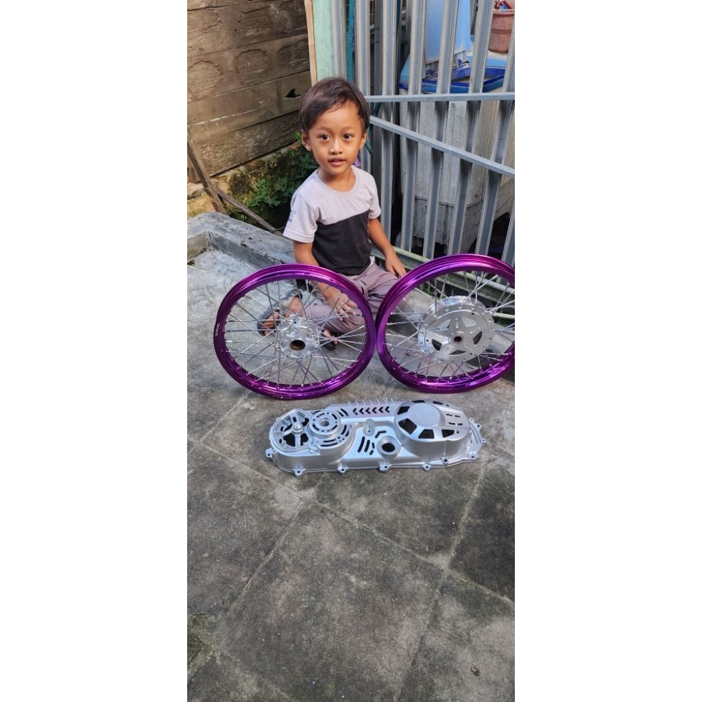 paket set mio 5 tl  velg  ring 14  tromol.slim +  cvt coak