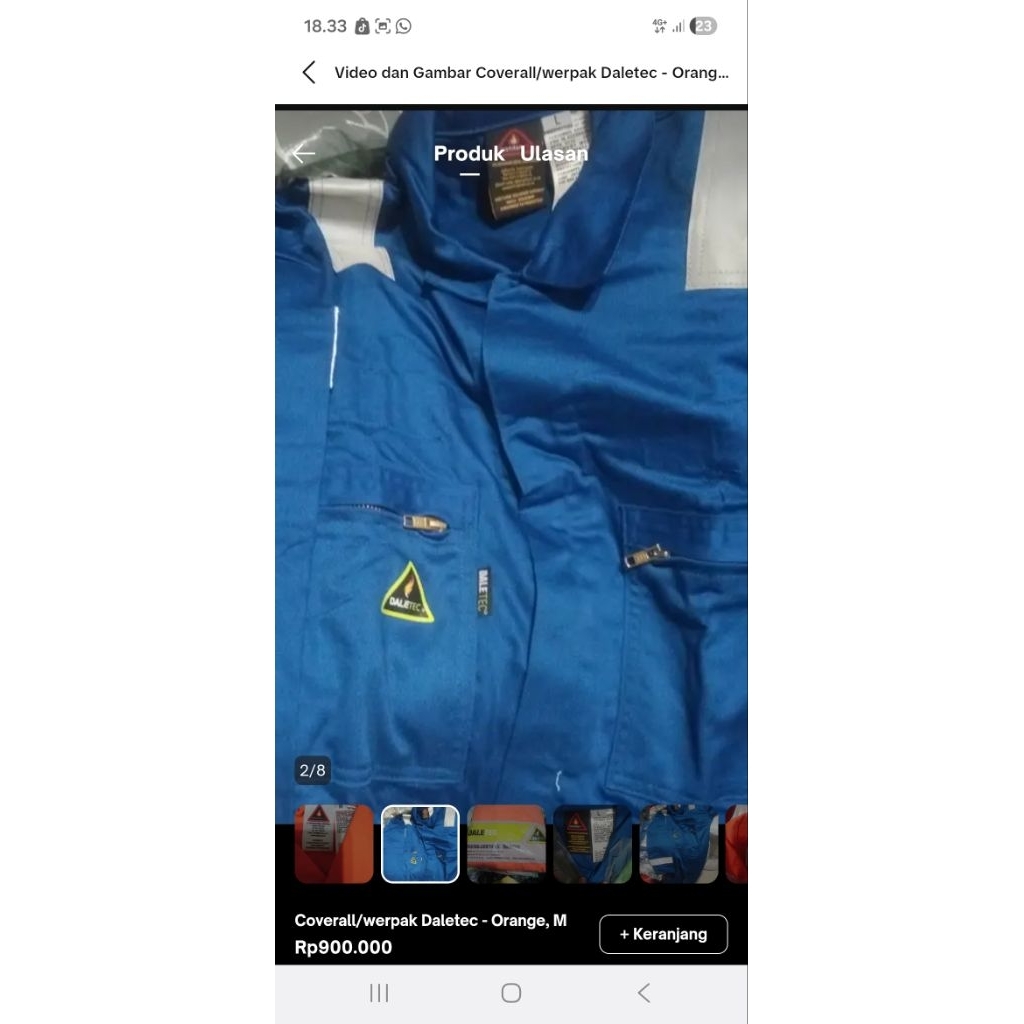 coverall daletec permanent Flame Resistence 7 Oz