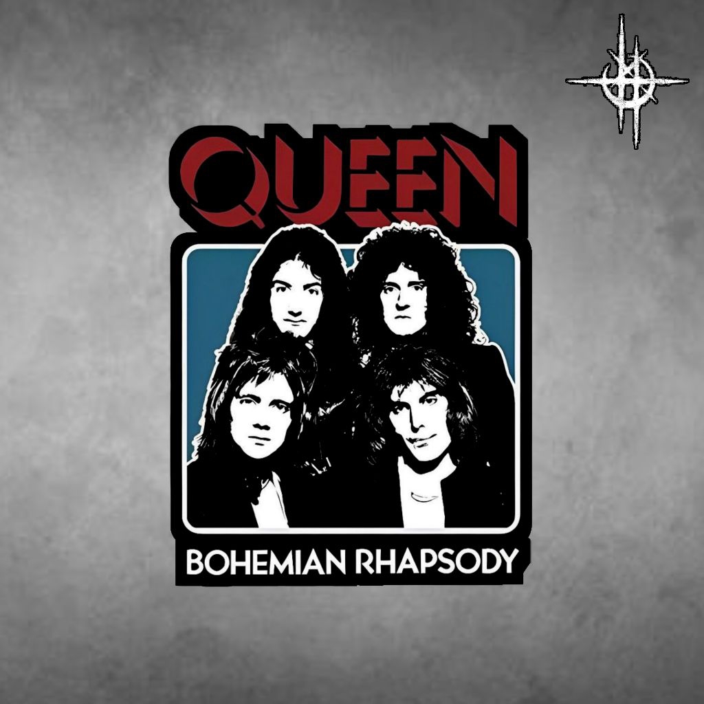 ‎Stiker band “Queen” berbahan vinyl glossy.(tahan air / tidak mudah berkerut)