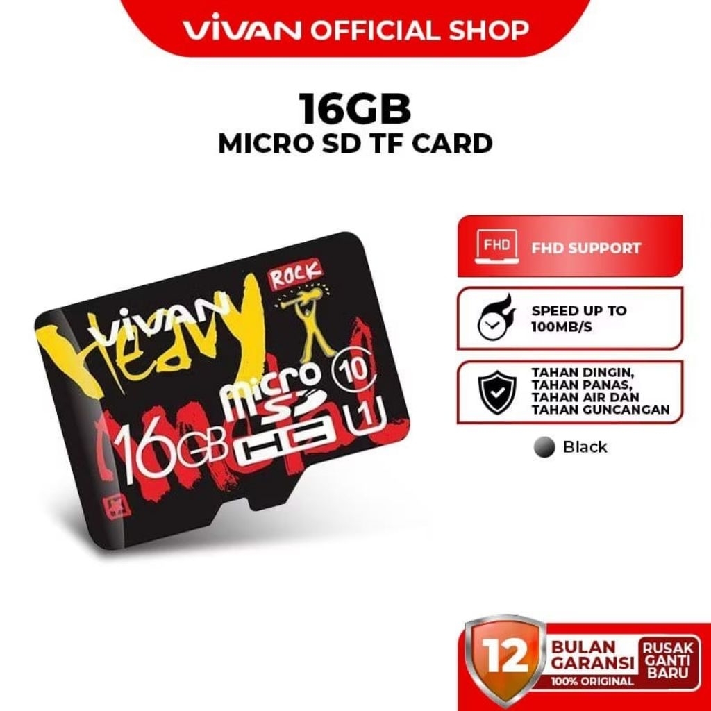 Vivan Memory Card Micro SD Class 10 16GB 32GB TF Card ​16 32 Garansi Original Resmi