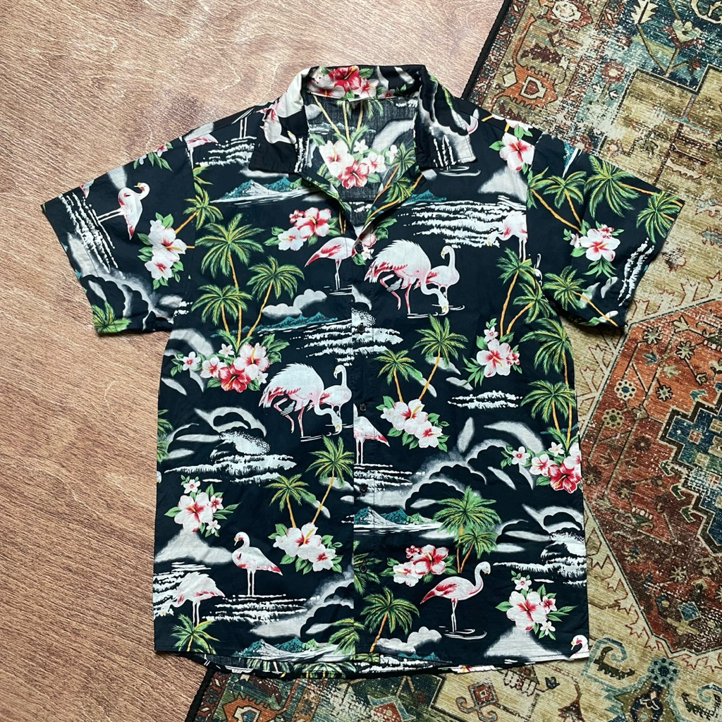 Anhelon Floral Shirt kemeja pantai hawaiian piko vintage varsity bomber crewneck hnm vtg hoodie suka